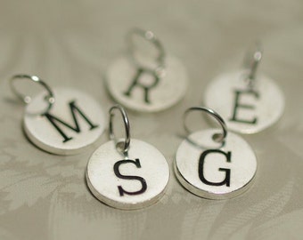 Circle Initial Charm Pendant - Initial Pendant, Alphabet Charms, Circle Alphabet Letter Charm, Add-On Charm