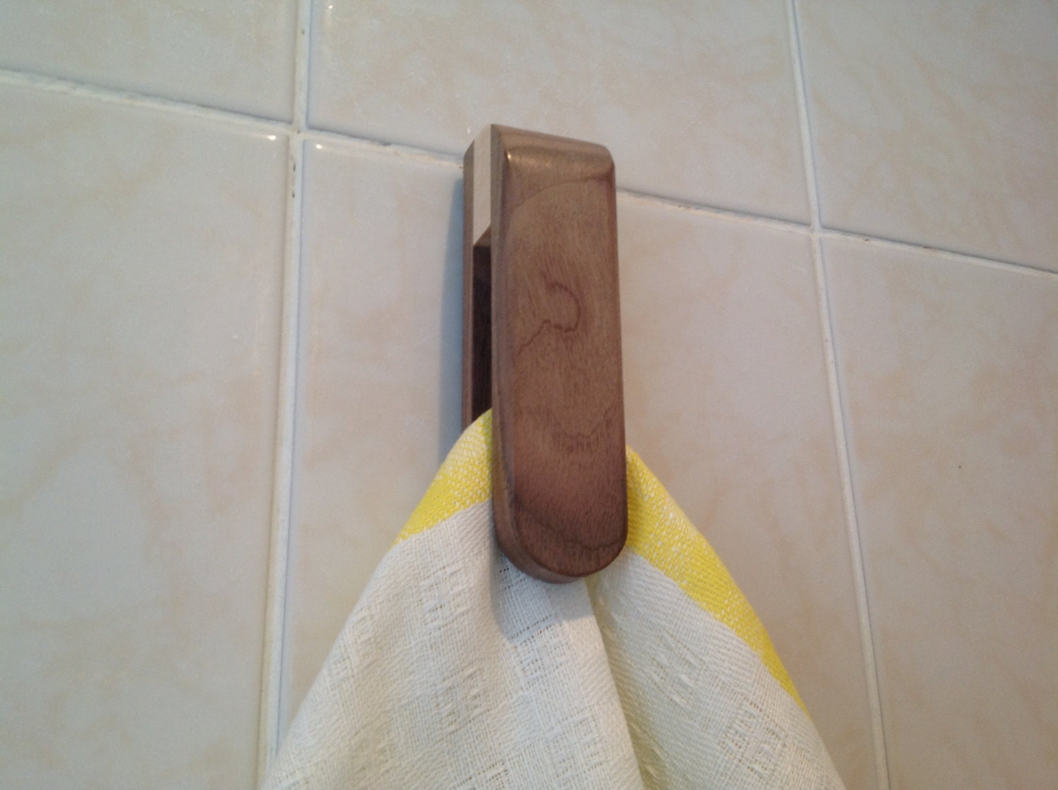 Magic Marble Towel Hanger made from Dark Walnut and by AikiCrafts