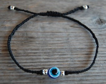 Evil Eye Anklet,Adjustable Drawstring,Hamsa Bracelet,Bohemian Anklet,Hamsa Anklet,Summer Anklet,Womans Anklet,Chic,Teen Girls Anklet