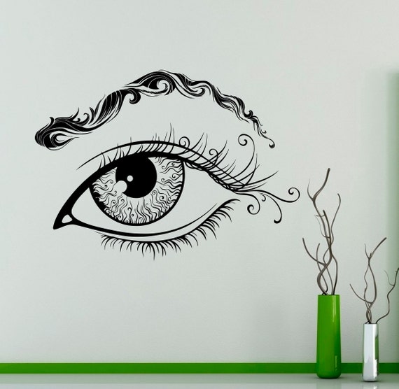 Eye Eyebrows Wall Vinyl Decal Eyelashes Wall Sticker Makeup