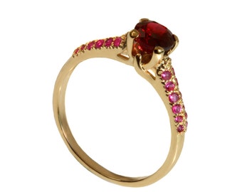 ruby and amethyst engagement ring