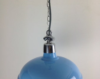 Light Blue Factory Ceiling Light