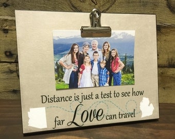 Custom Distance Picture Frame, Distance Is Just A Test To See How Far Love Can Travel, Valentine's Day Gift, Grandparents Gift,