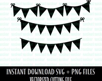 SVG File Commercial Use OK Bunting Banner SVG Files Bundle - Rolling Pin and Mixing Bowl - Instant Download of Vector Files