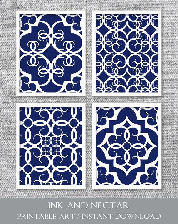 Printable Art Navy Wall Art INSTANT by InkandNectarDigital on Etsy