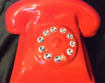 Ceramic Rotary Phone Bank