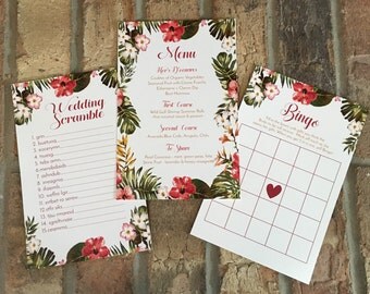 Bridal Shower Bingo, Wedding Shower Games, Bingo Card Game, Digital Download File