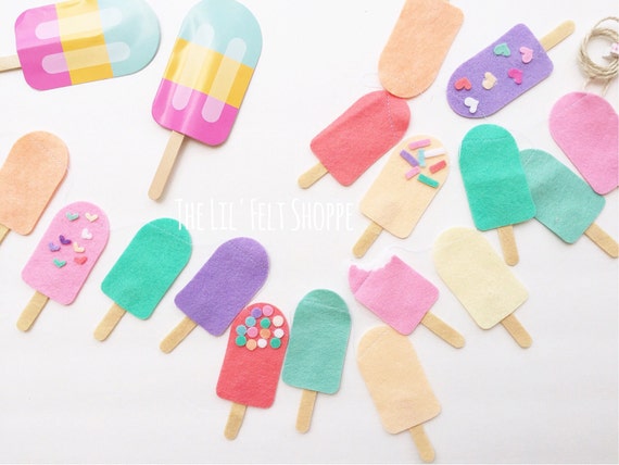 Popsicle Banner Ice Cream Banner Popsicle by TheLilFeltShoppe