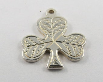 Three Leaf Clover Vintage Sterling Silver Charm.