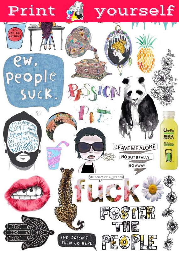 set 21 mockup printable tumblr stickers stickers set of