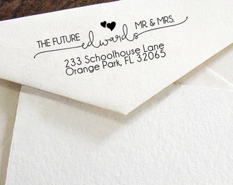 Custom Return Address Stamp, Modern Calligraphy stamp, Custom wedding address stamp, Self-Inking Personalised Stamp