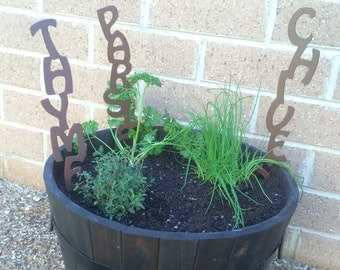 garden stakes herb vegetable markers metal