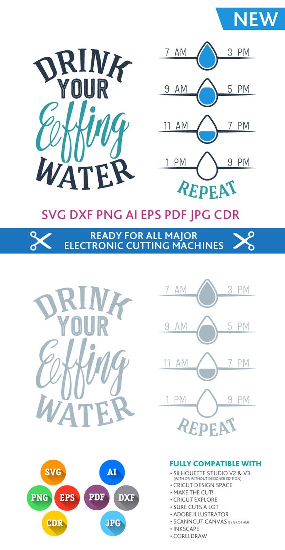 Download Drink Your Effing Water SVG quote SVG DXF for by PremiumSVG