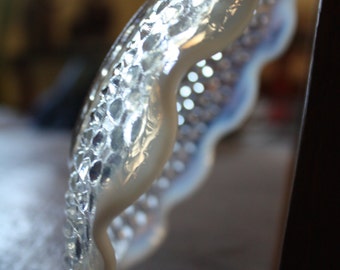Vintage Fenton Anchor Hocking Moonstone, Opalescent Dish