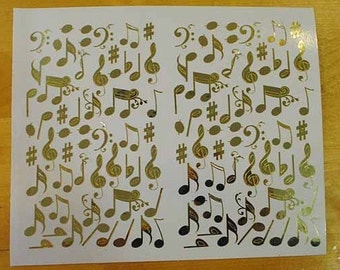 Brilliant Gold Music Notes - Mini Stickers Kate Spade Inspired - DIY Easter Egg Decorations
