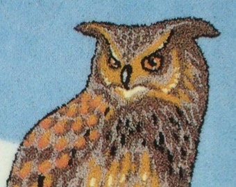 British Made Punch Needle Embroidery Eagle Owl Large A3 kit by Webster