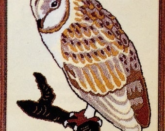 British Made Barn Owl Punch Needle Embroidery Kit By Webster Craft