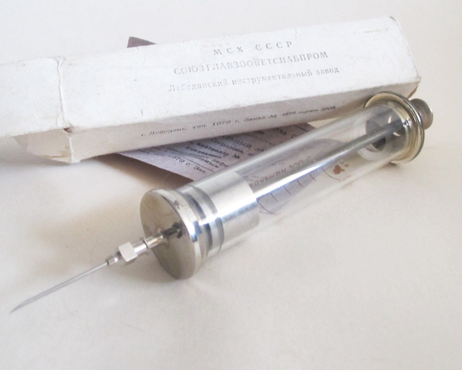 Medical Glass Syringe Soviet Syringe 20 ml Made in USSR