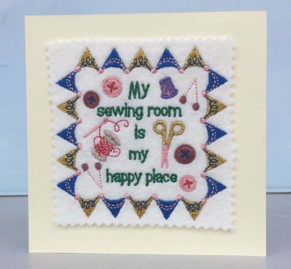 Download My sewing room is my happy place Blank by CoraliesCraftsGifts