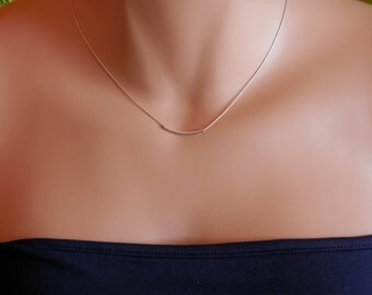 minimalist necklace curved bar necklace silver tube necklace Dainty Layering Necklace dainty silver layered necklace set gold tube necklace