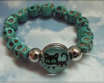 Turquoise Skull Snap Bracelet