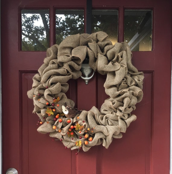 Items Similar To Fall Burlap Wreath On Etsy