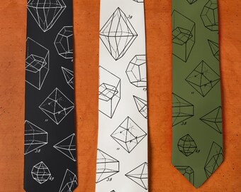 Math Tie - SILK Necktie Geometry - Geometric Shapes - Sacred Geometry - Science Tie - Mathematics Art - Men's Silk Tie