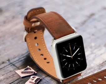 Mens Gift for Men Personalized Boyfriend Gift Husband Gift Apple Watch Band Fathers day Gift Dad Gift Leather Watch Band Apple Watch Strap