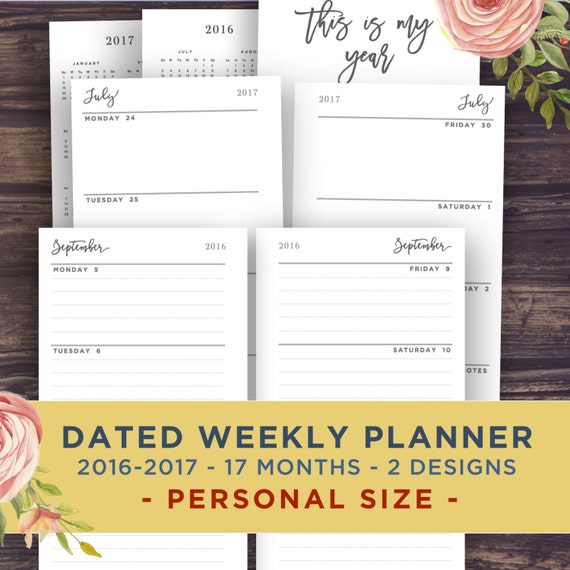 2016 Planner Printable PERSONAL Inserts by PrintablePineapple