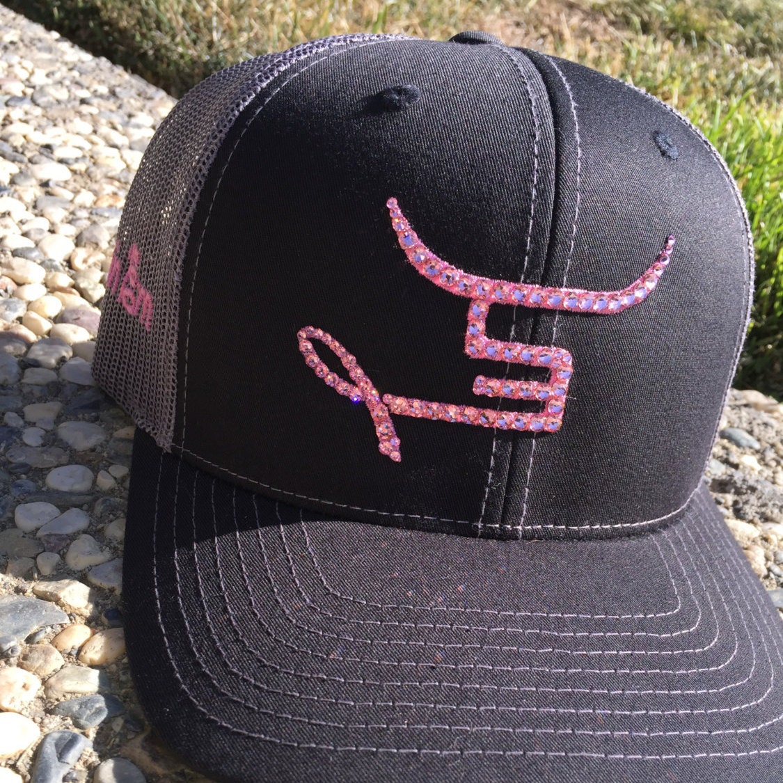 SALEEE SpinEm Hat Crystallized with Swarovski Crystals Pink