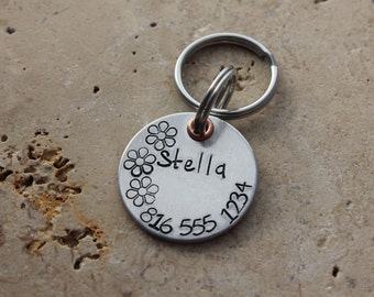Dog Tag - Pet Tag - Pet ID Tag - Personalized Tags - Dog Collar Tag - Custom Dog Name Tag - Hand Stamped Tag - Aluminum ID Tag - Stella