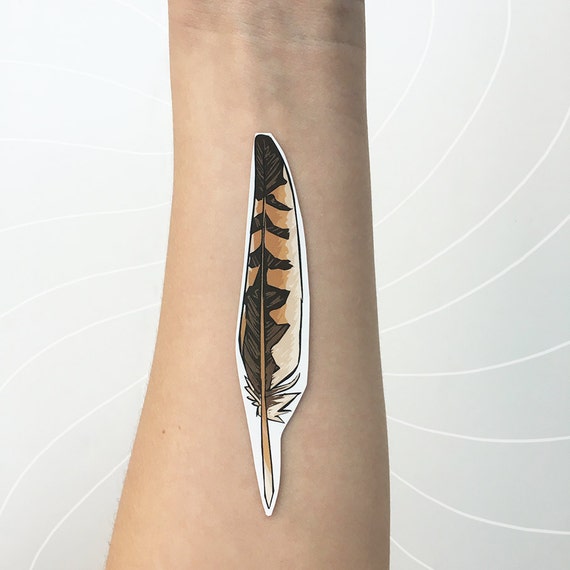 Feather Tattoo Hawk Feather Owl Feather Tattoo Brown by ...