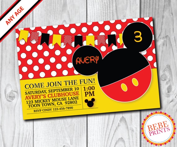 Mickey Mouse Digital Invitations 7