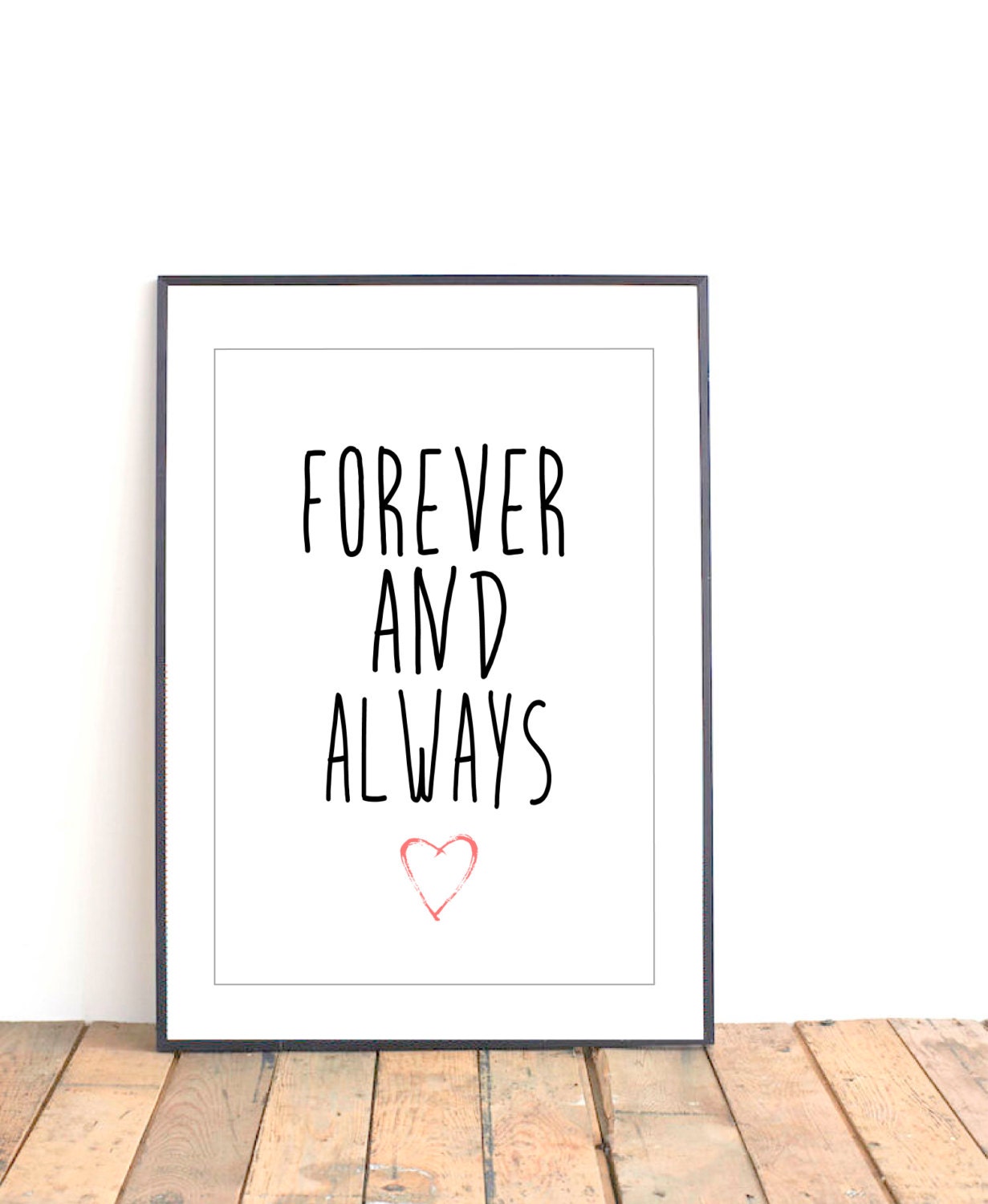 Forever and Always Print Black and White Wall Decor Black