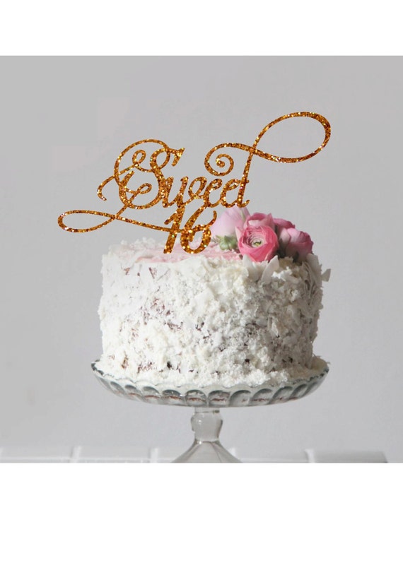 Download Sweet 16 Cake Topper Happy Birthday Cake Topper Sweet ...