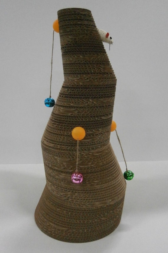 Hand made Corrugated interactive cat scratcher