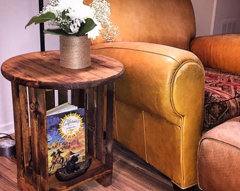rustic end tables 24 inches high