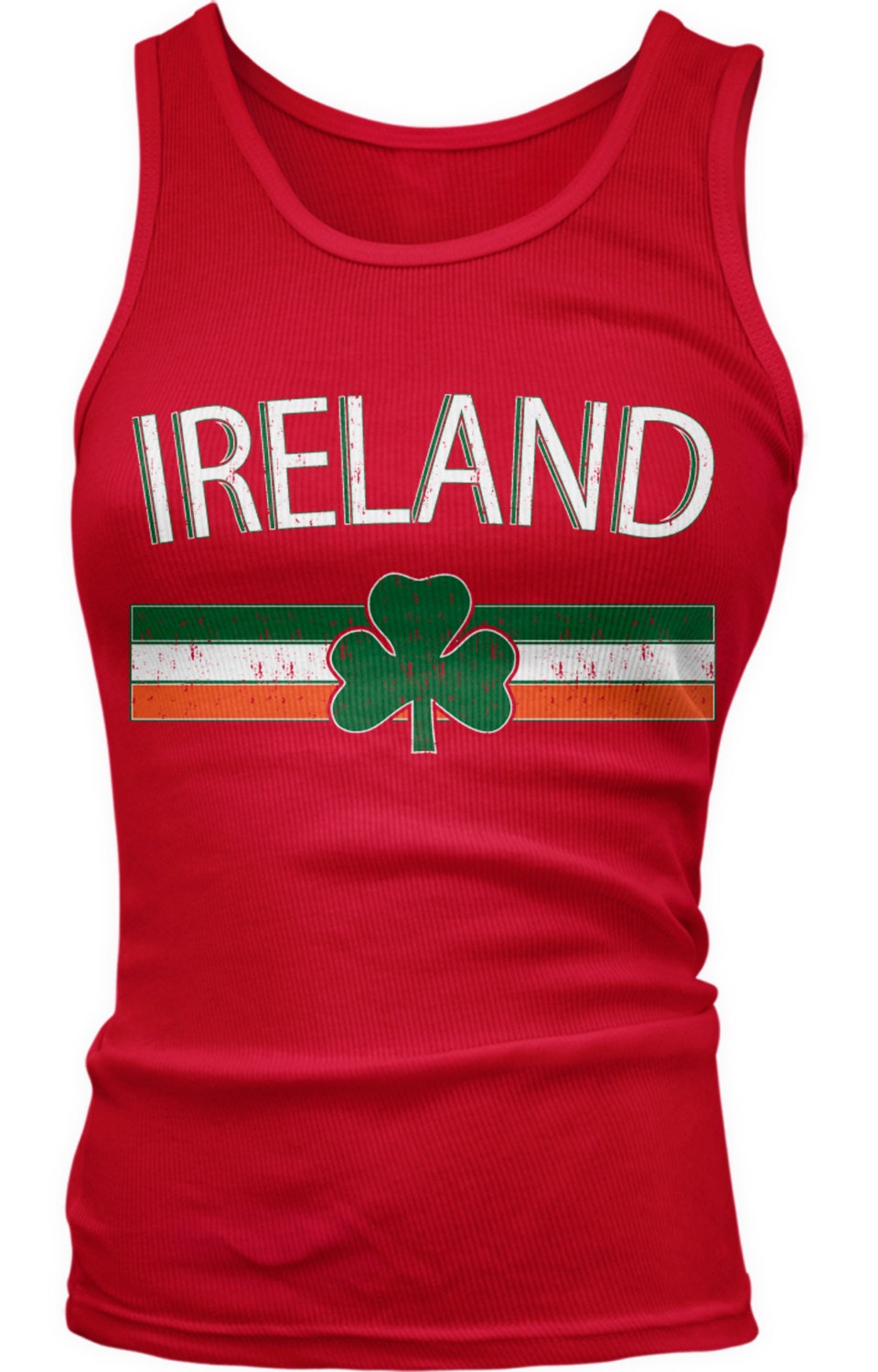 Distressed Ireland Country Flag Ladies Juniors Tank Top Irish