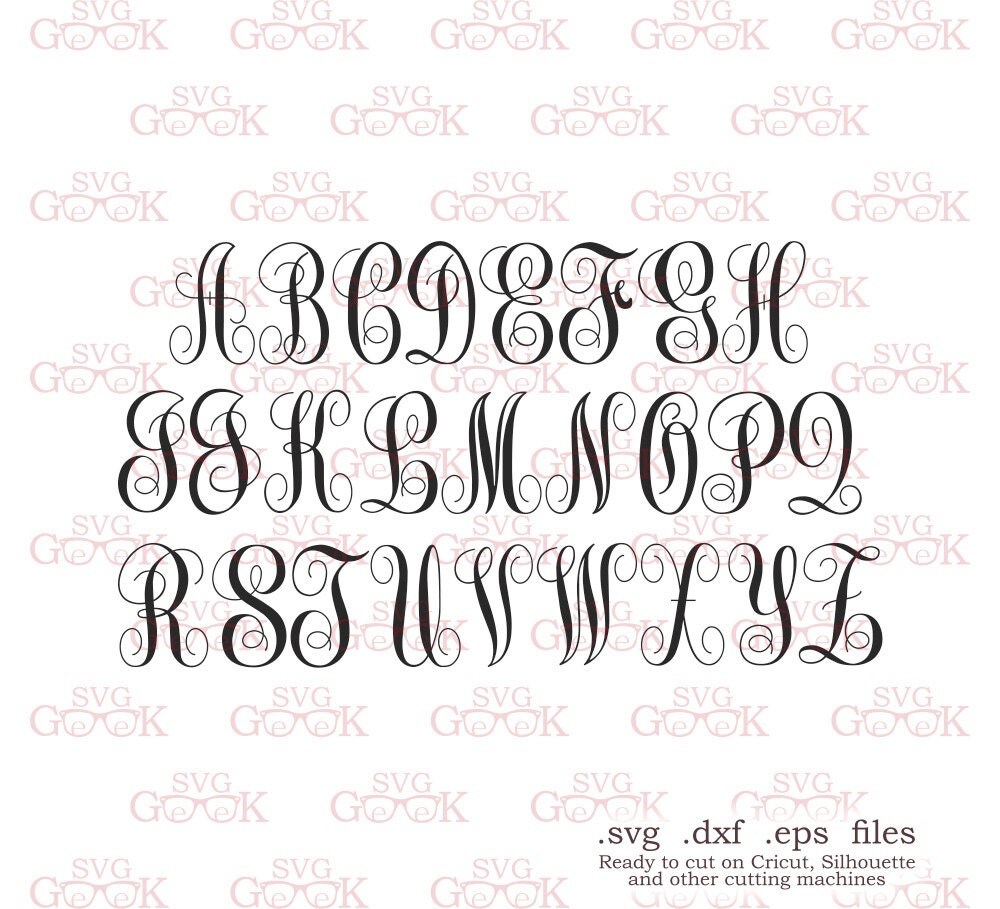 Download Vine Monogram Font SVG cut files Circle Font svg cut files