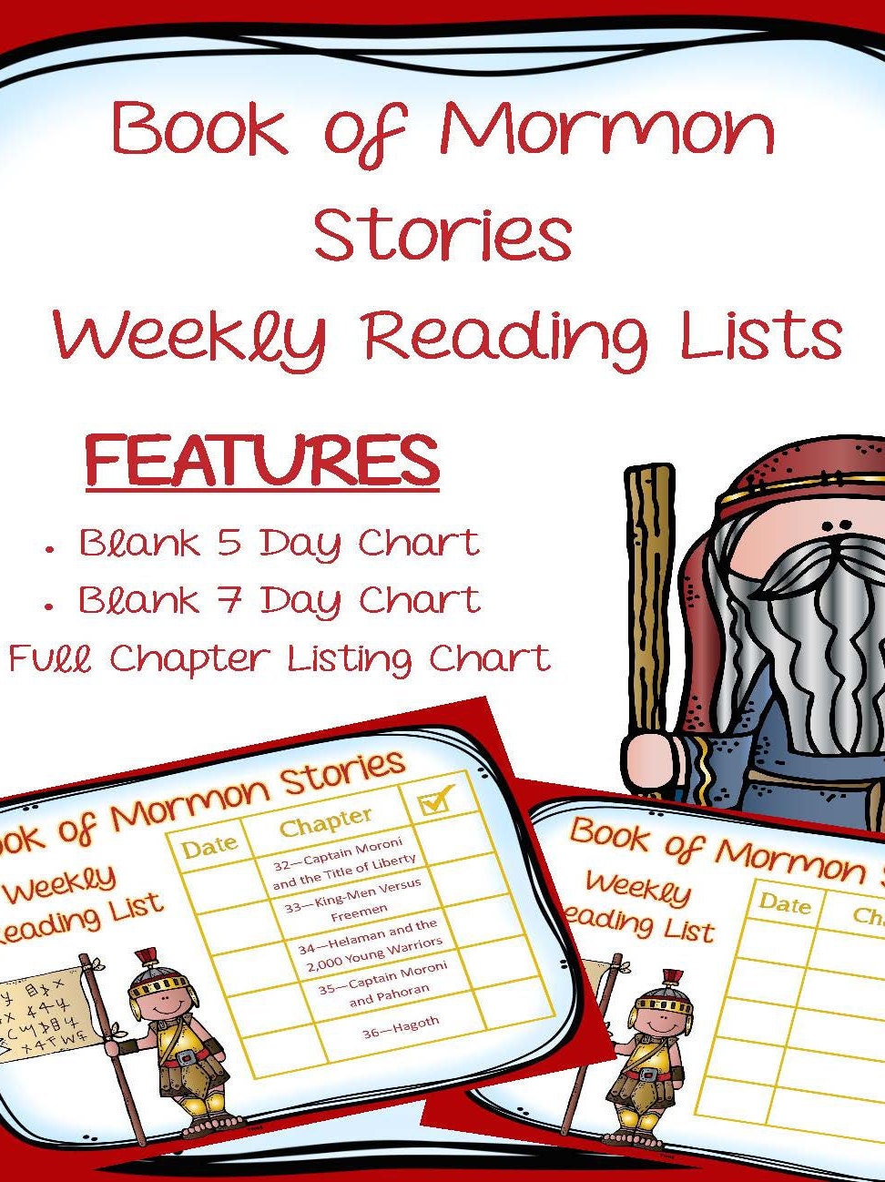 LDS Printable Book of Mormon Stories Reading Lists