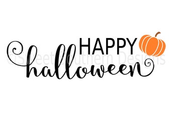 Happy halloween pumpkin DXF SVG instant download design for cricut or silhouette