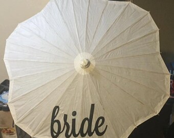 Bride Wedding 32" White Paper Parasol Umbrella