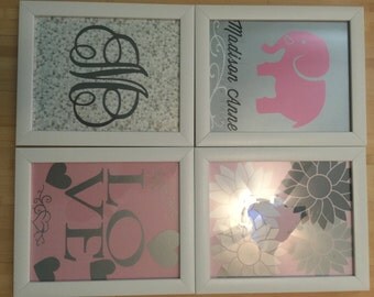 4 Hand Made Pictures for a Baby's Room