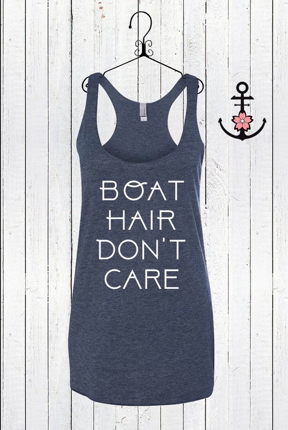 Boat Hair Don't Care Ladies' Racerback Tank Top