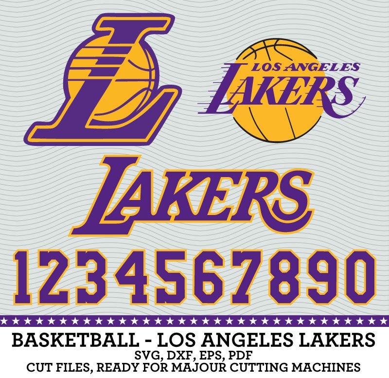 Los Angeles Lakers Basketball Logo Numbers by SVGsilhouetteDXF