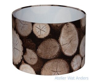 Lampshade trunk wood print around