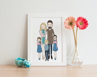 printable wall art, custom portrait, custom family portrait, personalized portrait, personalized family portrait, customized gift for men