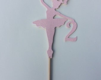 Personalised glitter ballerina cake topper
