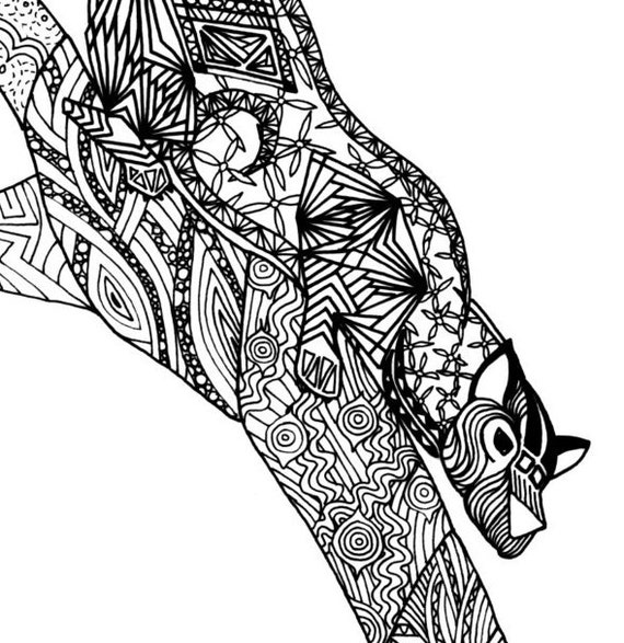 Download Items similar to Adult Coloring Page Cougar on Etsy