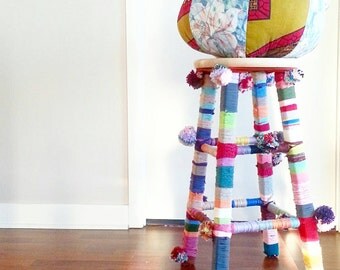Stool~ Shabby Chic Decor~ Bohemian Furniture~ Bright Colorful Furniture~ Room Décor~ Plant Stand~ Boho Furniture, Nursery ~ Home & Living